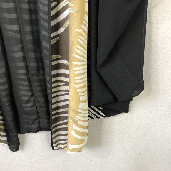 Very Vollbracht Kimono Jacket Womens Missy Black Zebra Sheer Open Front MV50747 - Picture 11 of 16